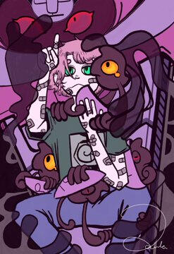 Original Character with Cofagrigus and Yamasks Pokemon. Original Character with Cofagrigus and Yamasks Pokemon.