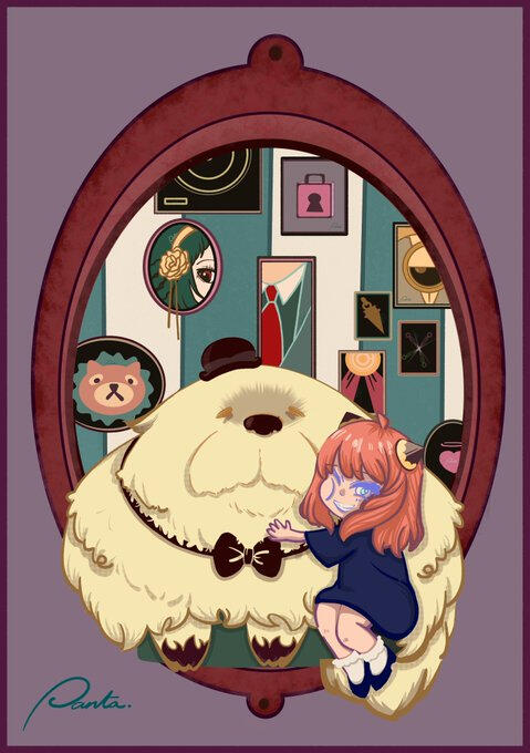 Fanart of Spy X Family Anya Forger and Bond Forger.